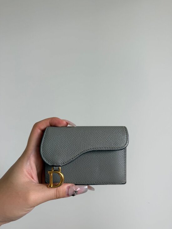 Dior Accessories - Dior Saddle Bloom Card Holder Grey